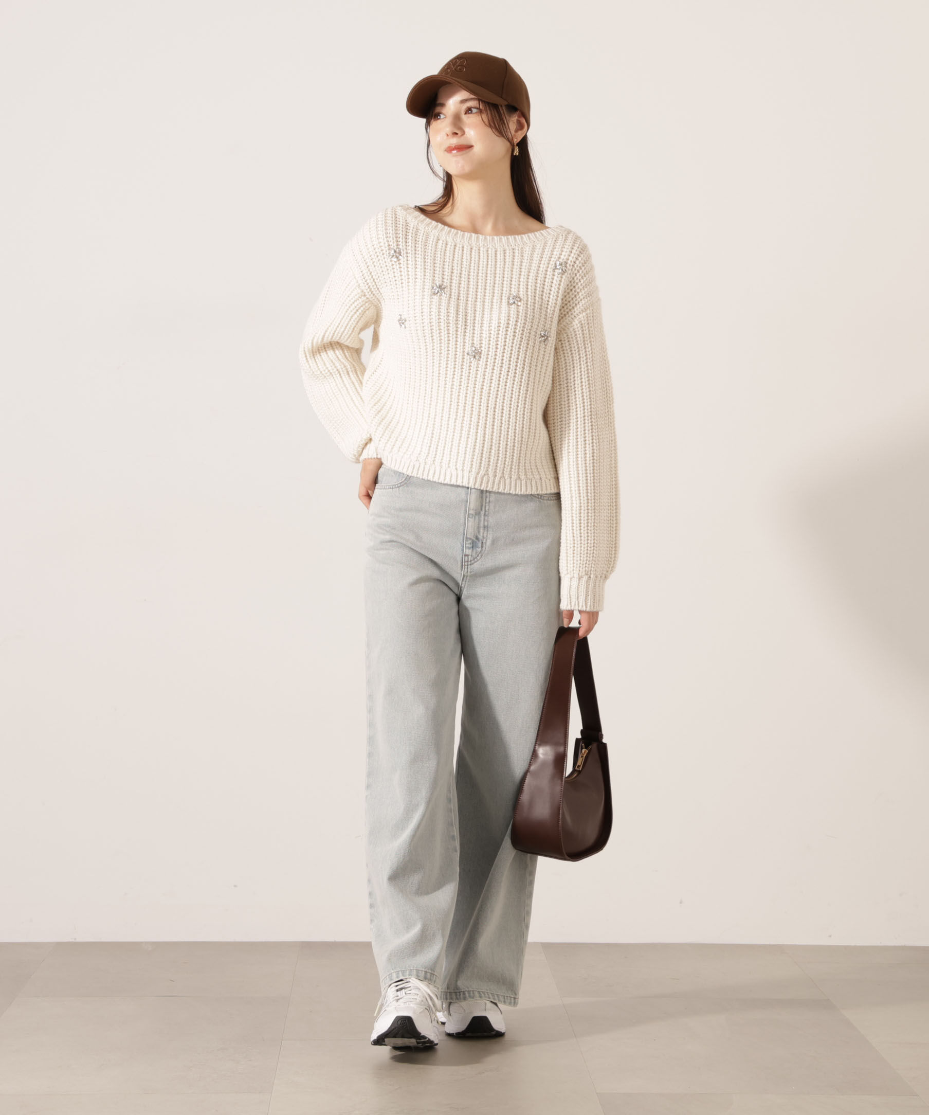 PROPORTION BODY DRESSING「ビジュー付畔ニット　25AW」|ニット・セーター|