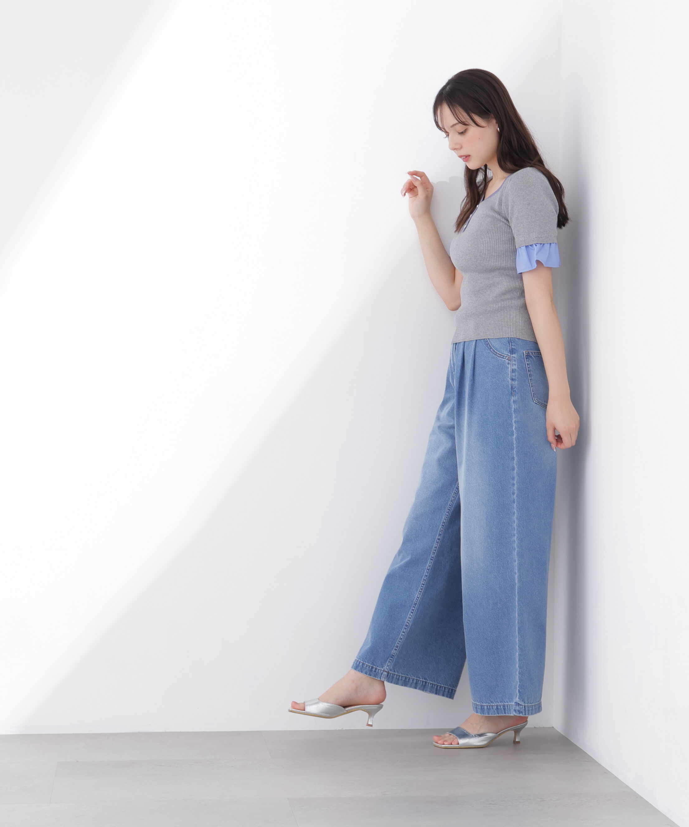 PROPORTION BODY DRESSING「異素材ハーフスリーブニット」|ニット・セーター|