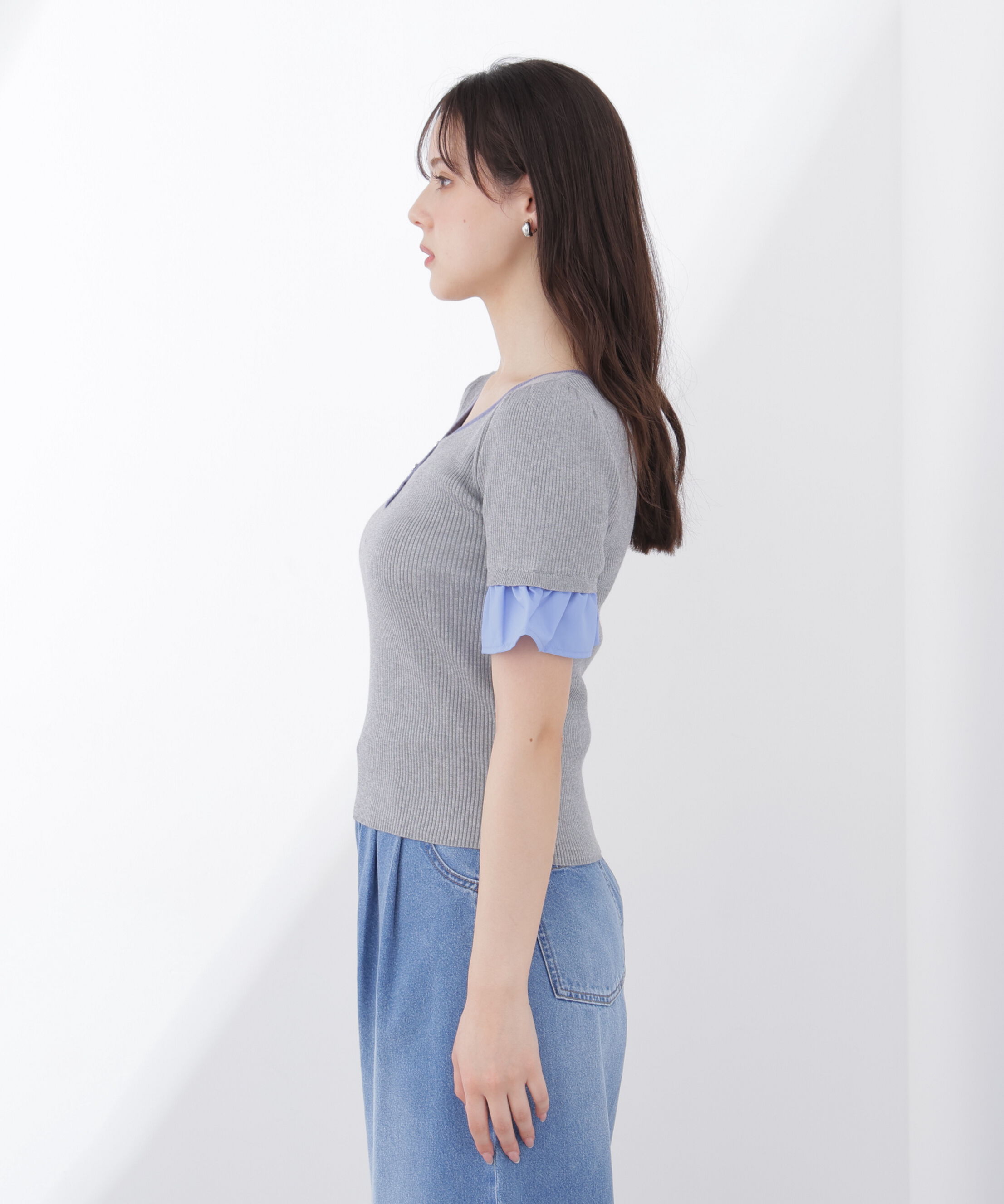 PROPORTION BODY DRESSING「異素材ハーフスリーブニット」|ニット・セーター|