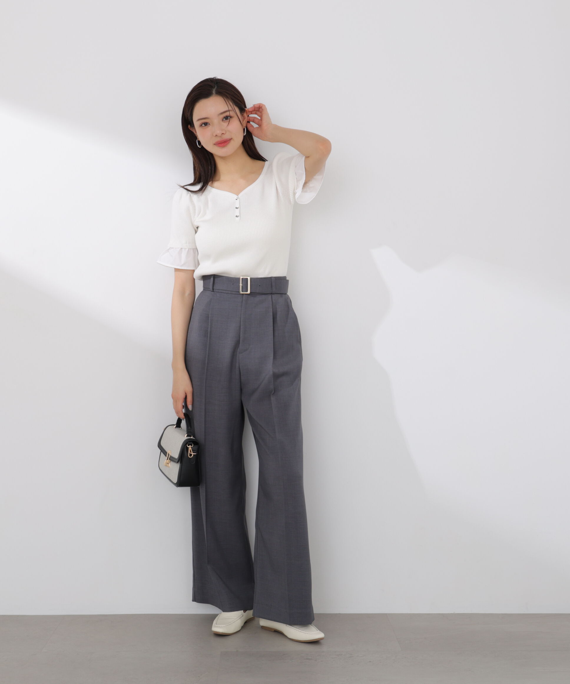PROPORTION BODY DRESSING「異素材ハーフスリーブニット」|ニット・セーター|