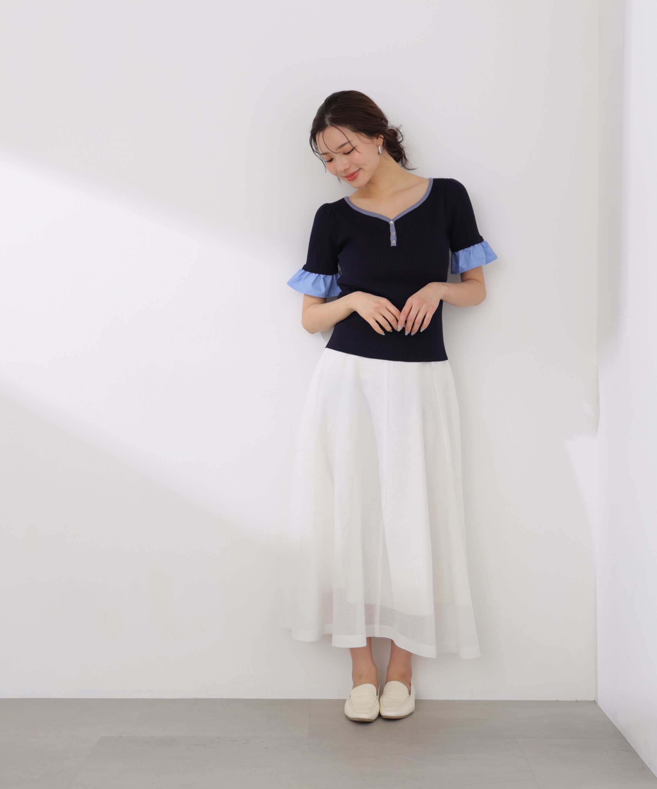 PROPORTION BODY DRESSING「異素材ハーフスリーブニット」|ニット・セーター|