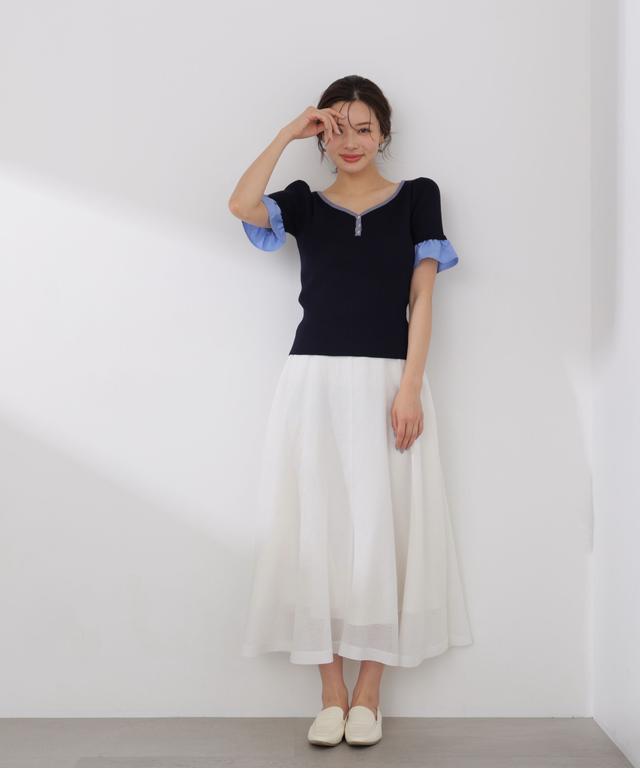 PROPORTION BODY DRESSING「異素材ハーフスリーブニット」|ニット・セーター|
