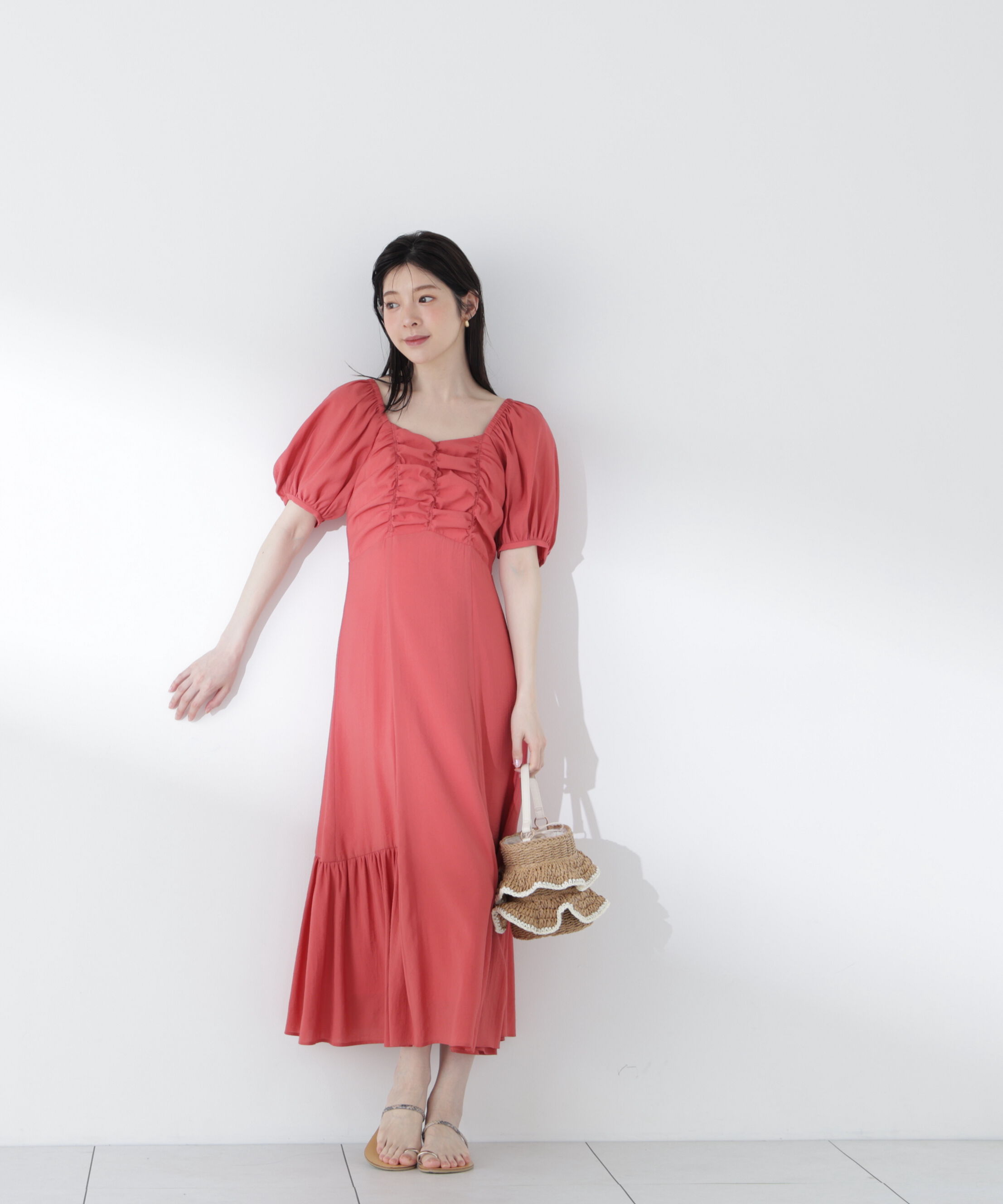 PROPORTION BODY DRESSING「フロントギャザーパフスリーブワンピース26SS」|ワンピース|