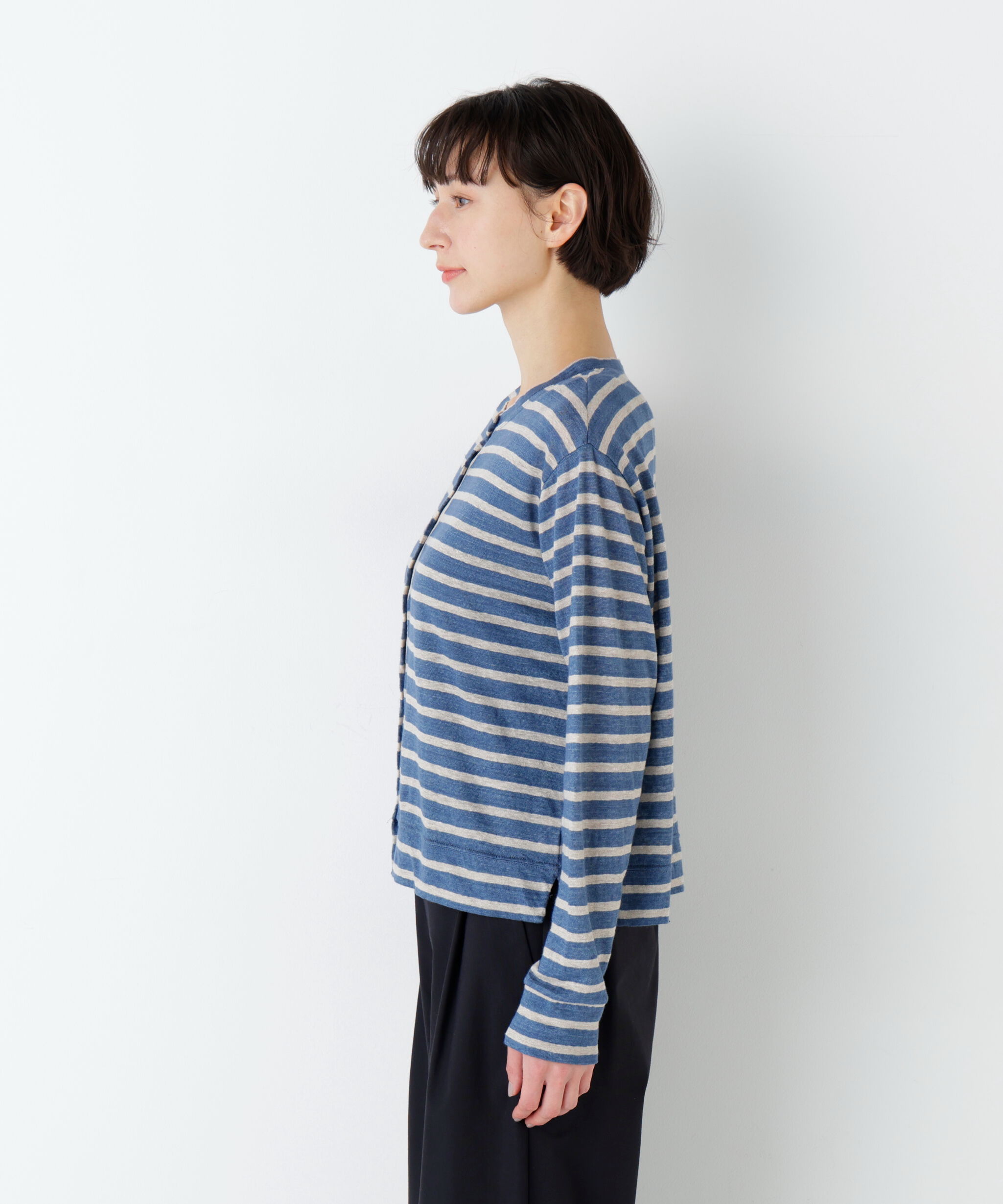  「《洗える / リネン100%》リネン天竺カーディガン」|Tシャツ・カットソー|
