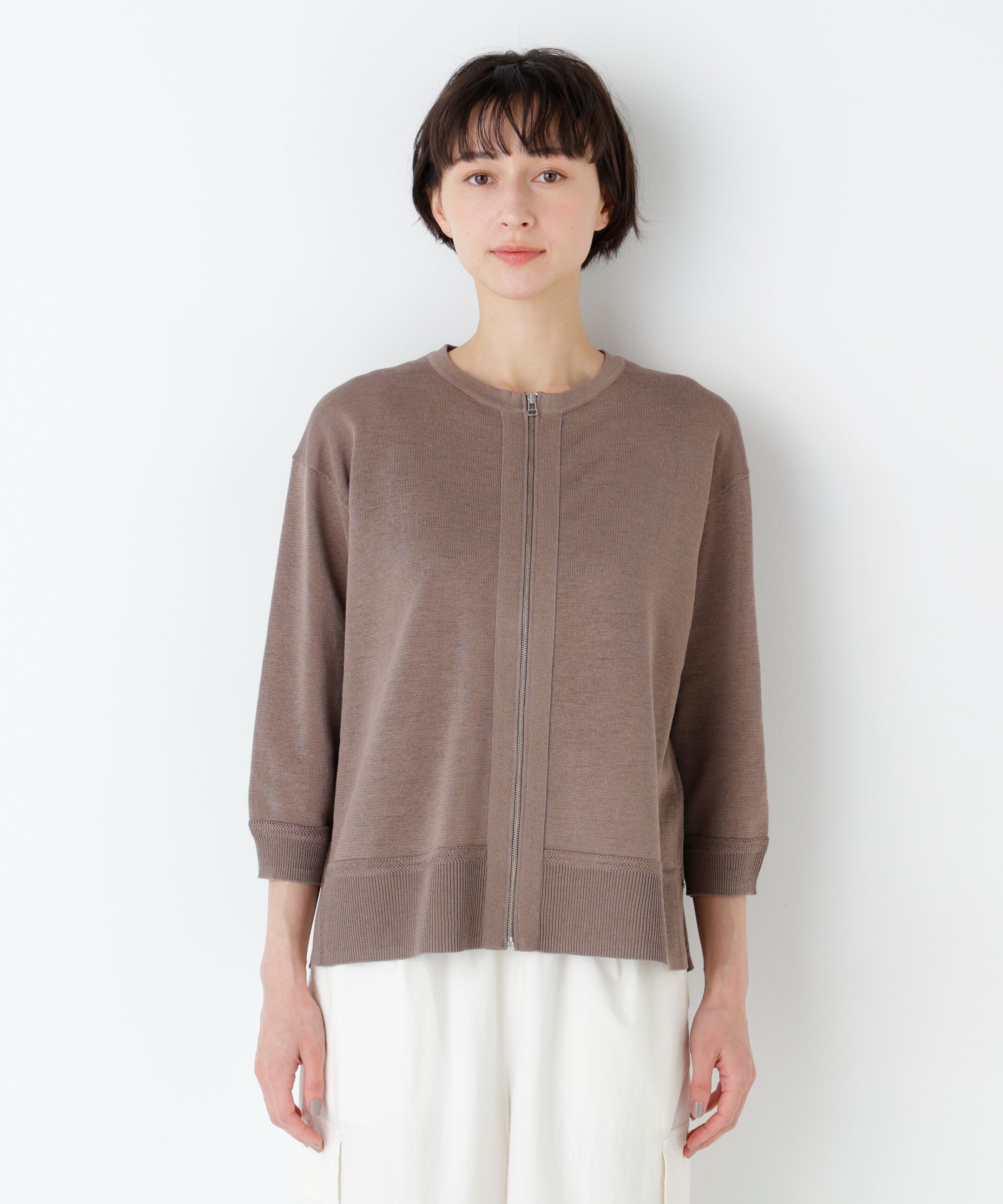  「《名品 / 洗える / 4ｶﾗｰ展開》ﾊｲｹﾞｰｼﾞｷﾞﾏ ｼﾞｯﾌﾟｱｯﾌ  」|ニット・セーター|