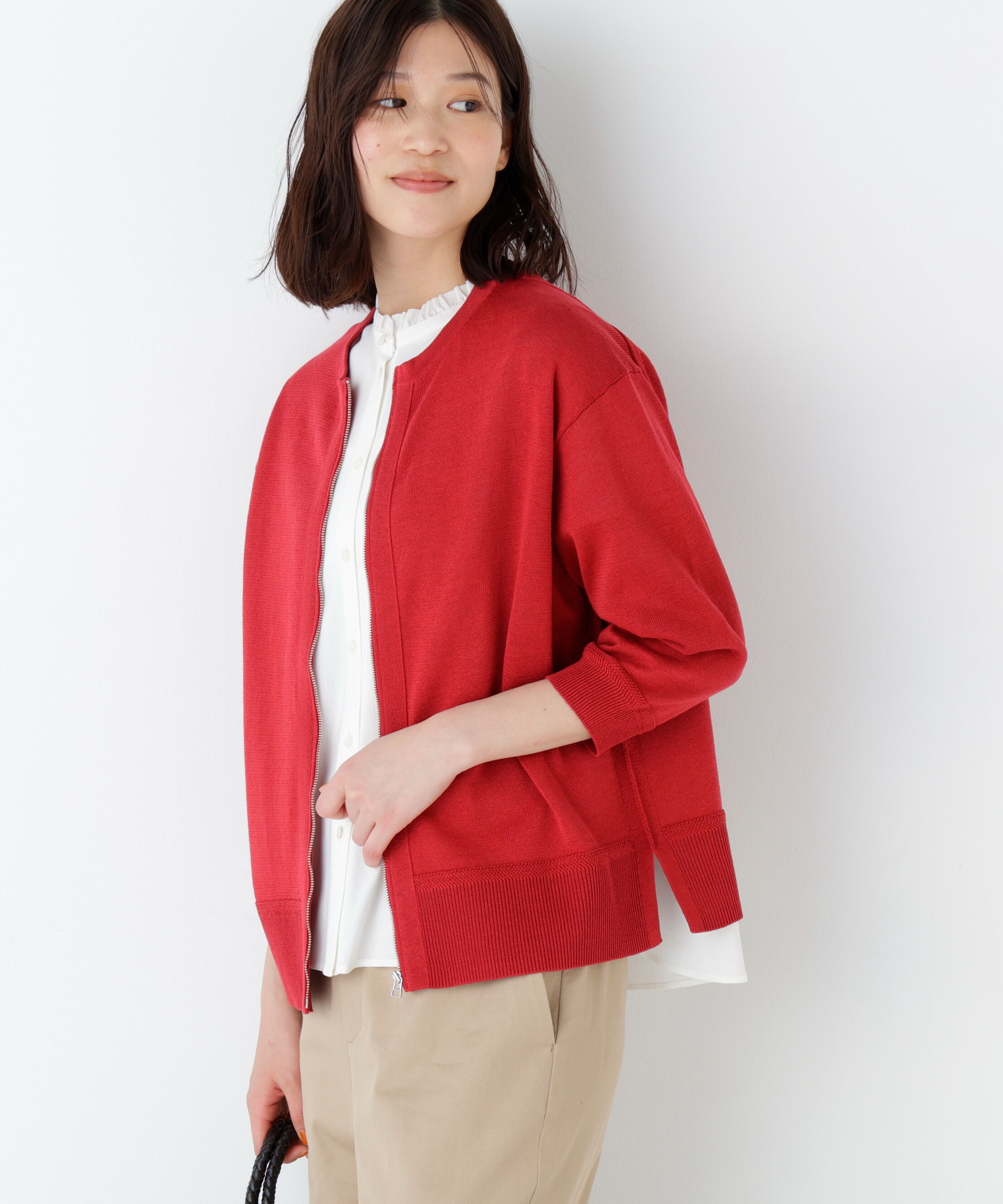  「《名品 / 洗える / 4ｶﾗｰ展開》ﾊｲｹﾞｰｼﾞｷﾞﾏ ｼﾞｯﾌﾟｱｯﾌ  」|ニット・セーター|