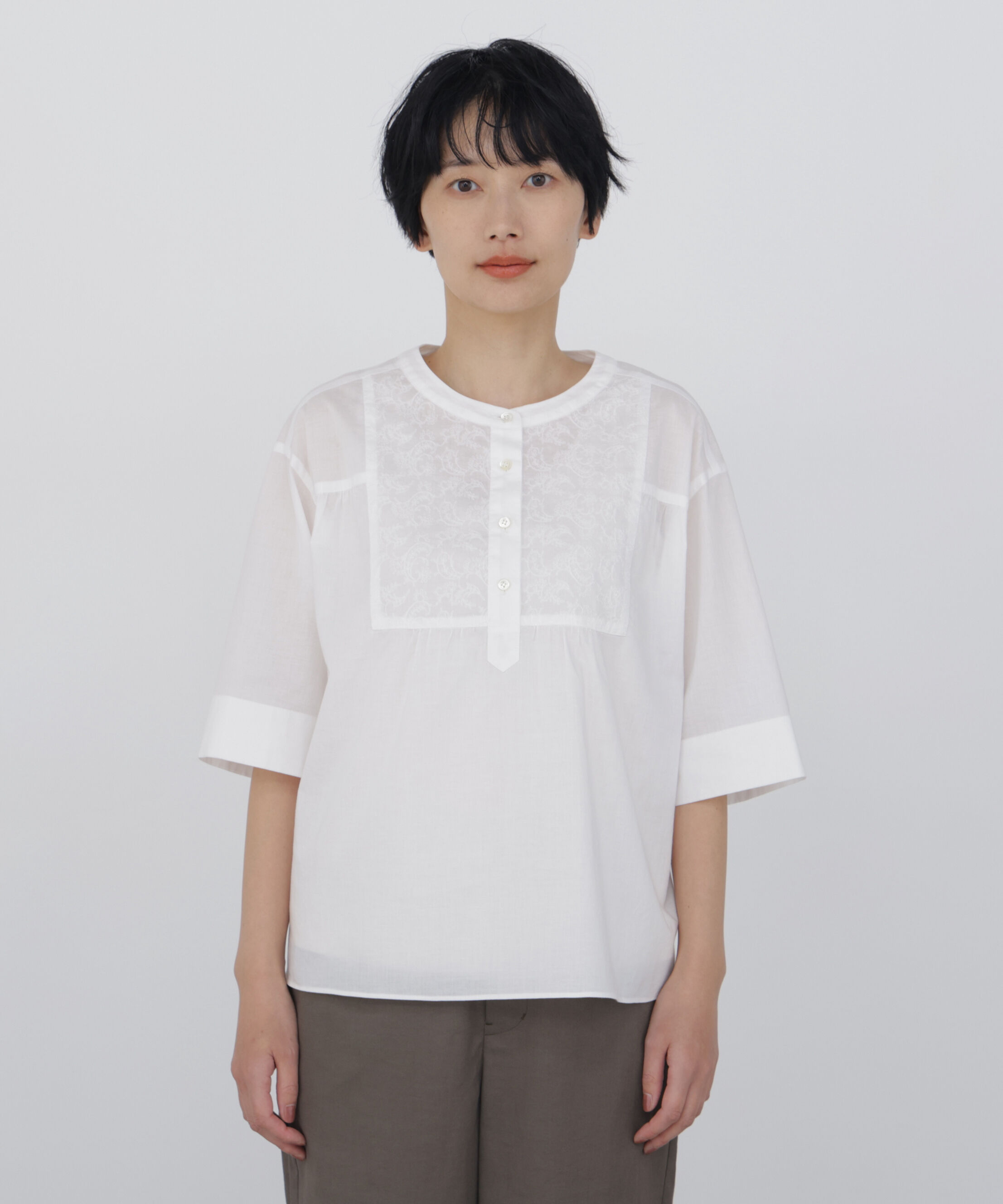  「◆《洗える / Good Price》 エンブロイダリードッキングブラウス」|シャツ・ブラウス|
