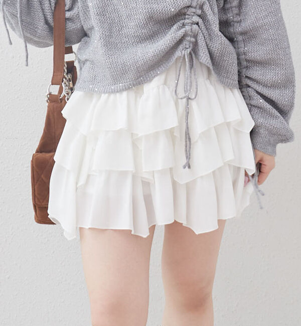 archives「配色メローラウンドフリルミニＳＫ」|スカート|OFF WHITE