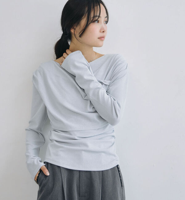 archives「【ＯＮかわ】タックドレープオフショルスラブカットＴＯＰＳ」|Tシャツ・カットソー|