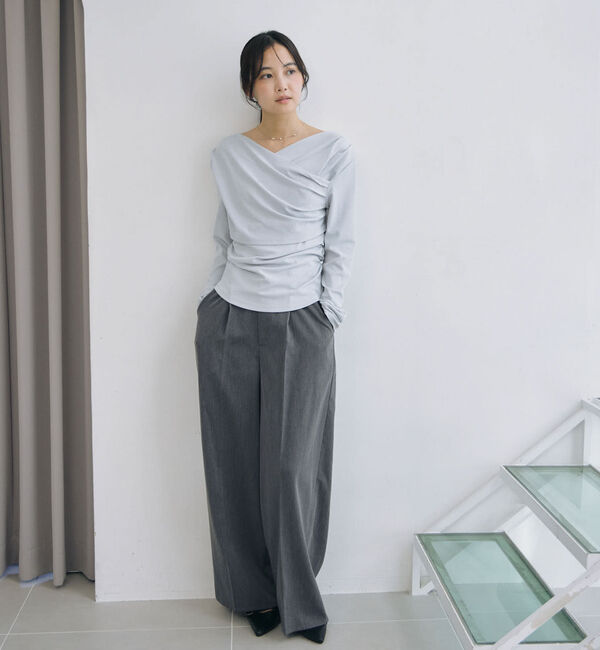 archives「【ＯＮかわ】タックドレープオフショルスラブカットＴＯＰＳ」|Tシャツ・カットソー|