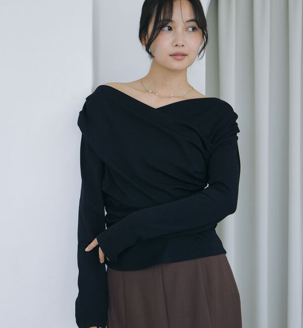 archives「【ＯＮかわ】タックドレープオフショルスラブカットＴＯＰＳ」|Tシャツ・カットソー|