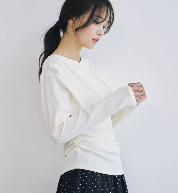 archives「【ＯＮかわ】タックドレープオフショルスラブカットＴＯＰＳ」|Tシャツ・カットソー|
