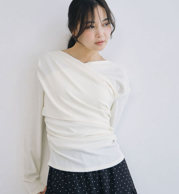 archives「【ＯＮかわ】タックドレープオフショルスラブカットＴＯＰＳ」|Tシャツ・カットソー|