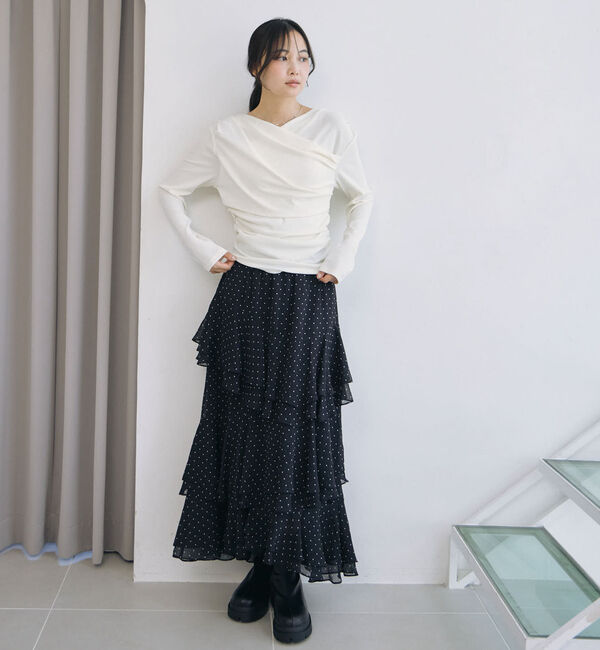 archives「【ＯＮかわ】タックドレープオフショルスラブカットＴＯＰＳ」|Tシャツ・カットソー|