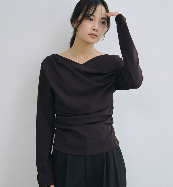archives「【ＯＮかわ】タックドレープオフショルスラブカットＴＯＰＳ」|Tシャツ・カットソー|