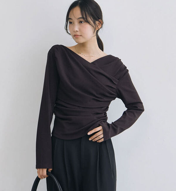 archives「【ＯＮかわ】タックドレープオフショルスラブカットＴＯＰＳ」|Tシャツ・カットソー|