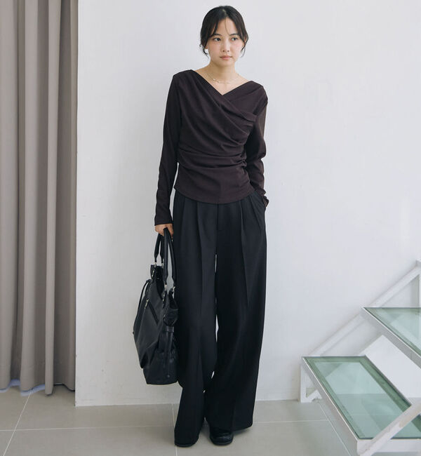 archives「【ＯＮかわ】タックドレープオフショルスラブカットＴＯＰＳ」|Tシャツ・カットソー|