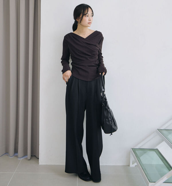archives「【ＯＮかわ】タックドレープオフショルスラブカットＴＯＰＳ」|Tシャツ・カットソー|
