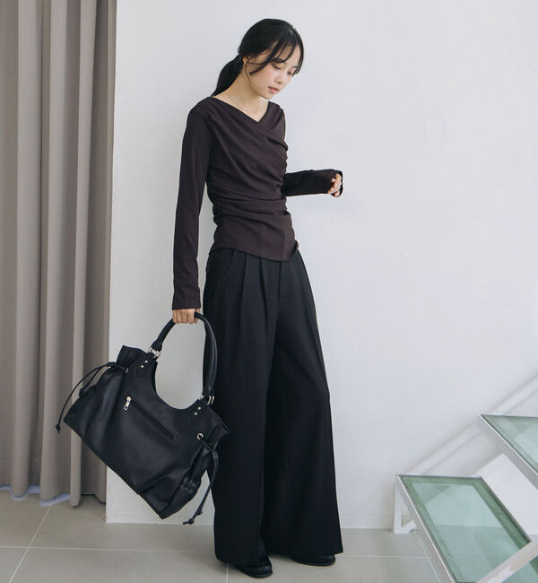 archives「【ＯＮかわ】タックドレープオフショルスラブカットＴＯＰＳ」|Tシャツ・カットソー|