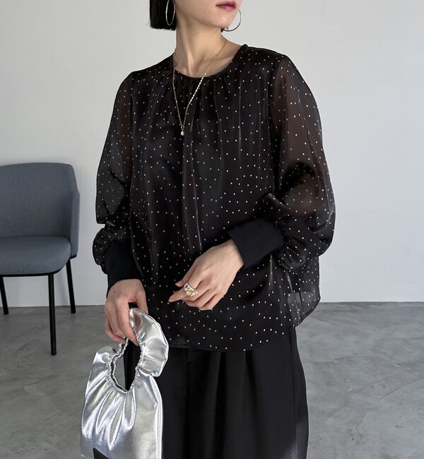 Doux archives「シアードットブラウス」|シャツ・ブラウス|BLACK