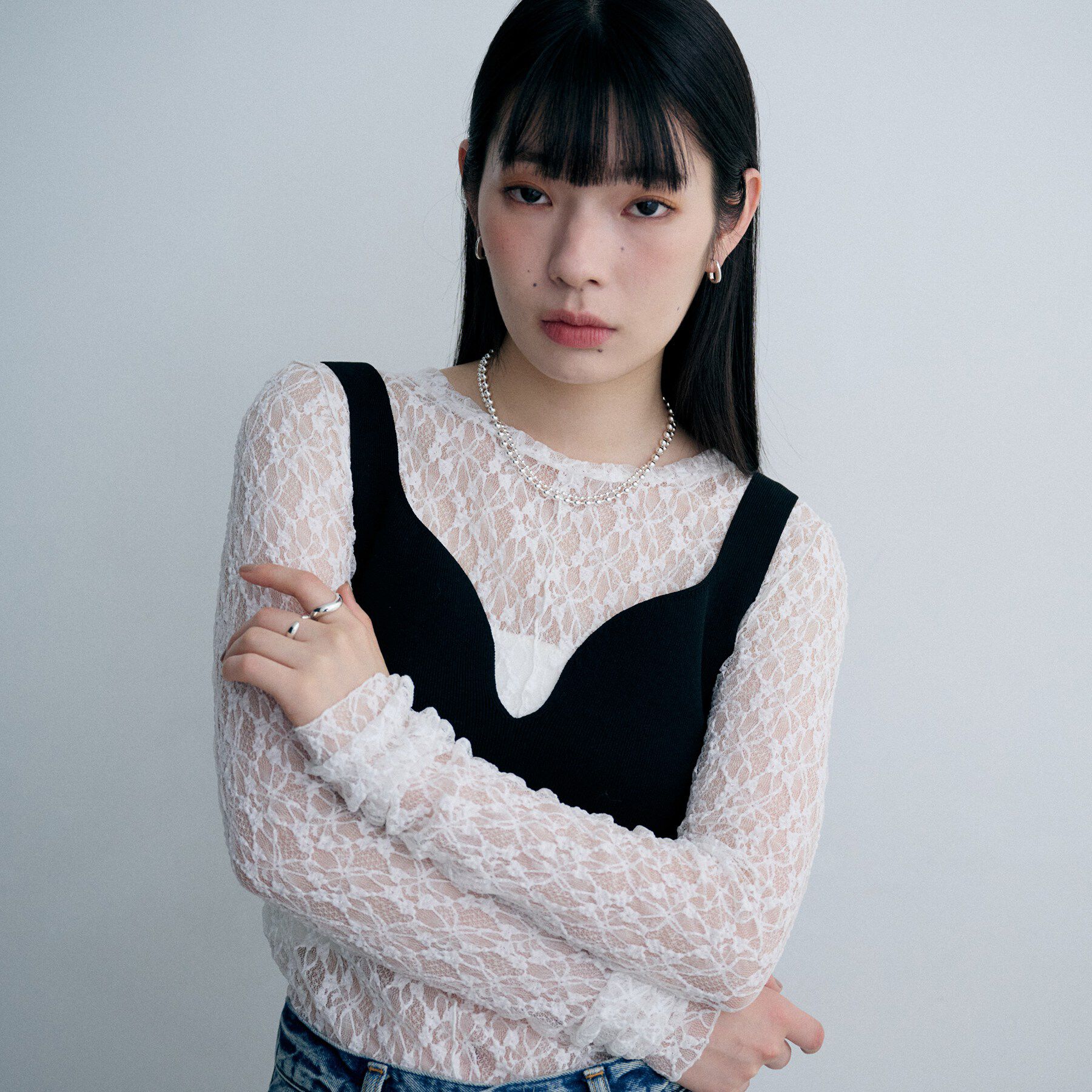 COCOSHNIK ONKITSCH「シルバー ハギーフープ トラックピアス」|ピアス|