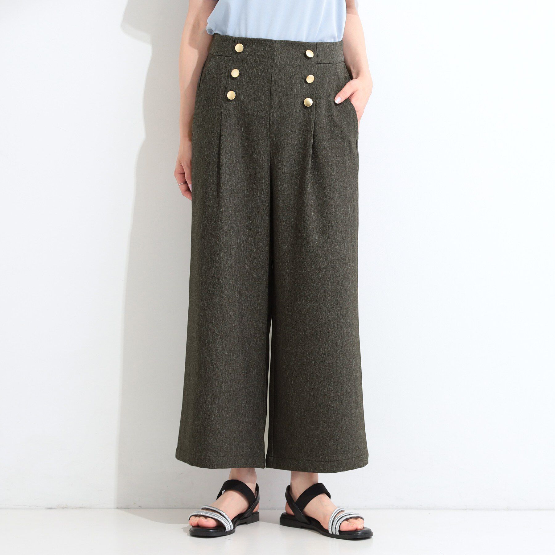 SHOO･LA･RUE「【S-LL/洗濯機可】金ボタンが上品 デニム調マリンパンツ」|その他|