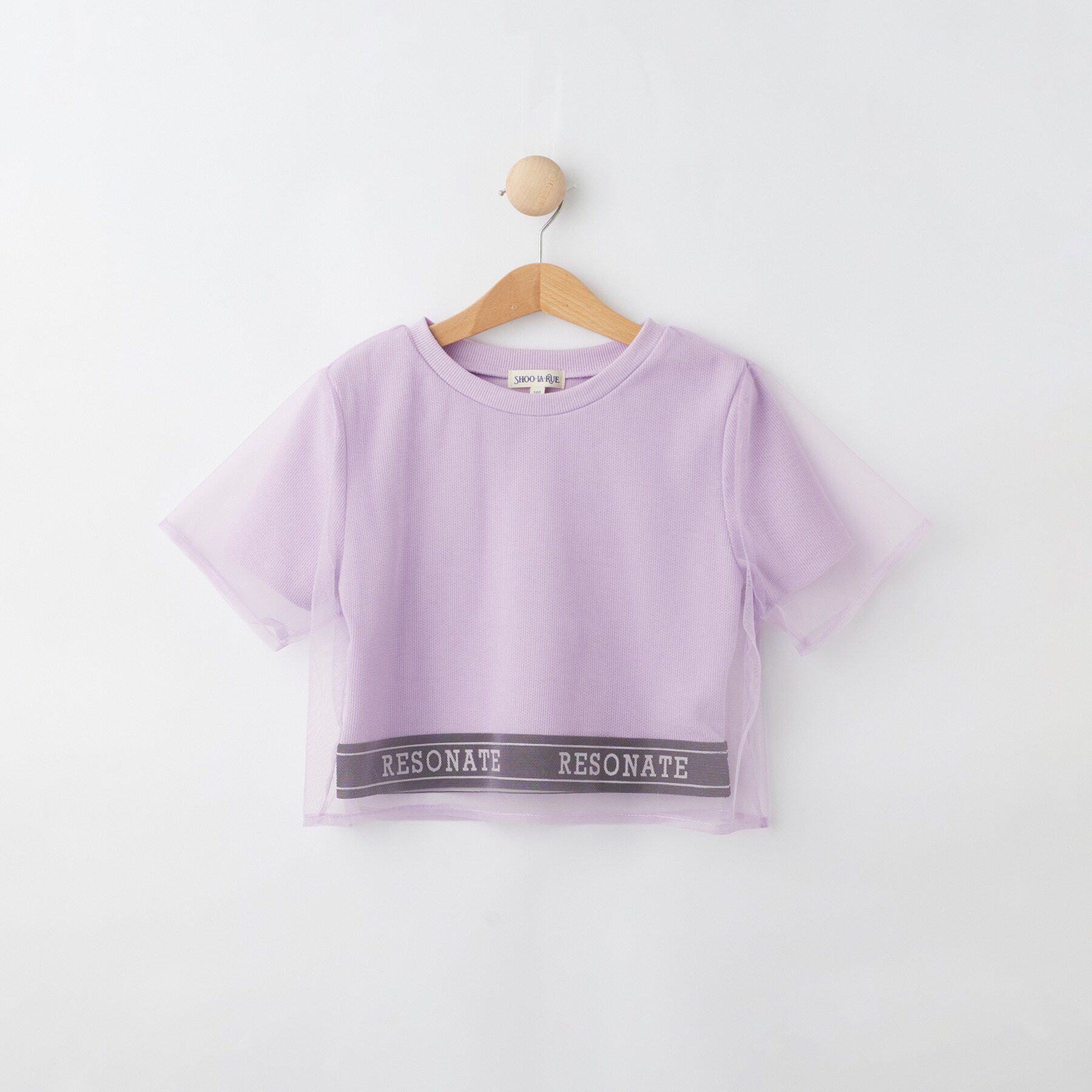 SHOO･LA･RUE「【110-150cm】メッシュデザインTシャツ」|Tシャツ・カットソー|ラベンダー(080)