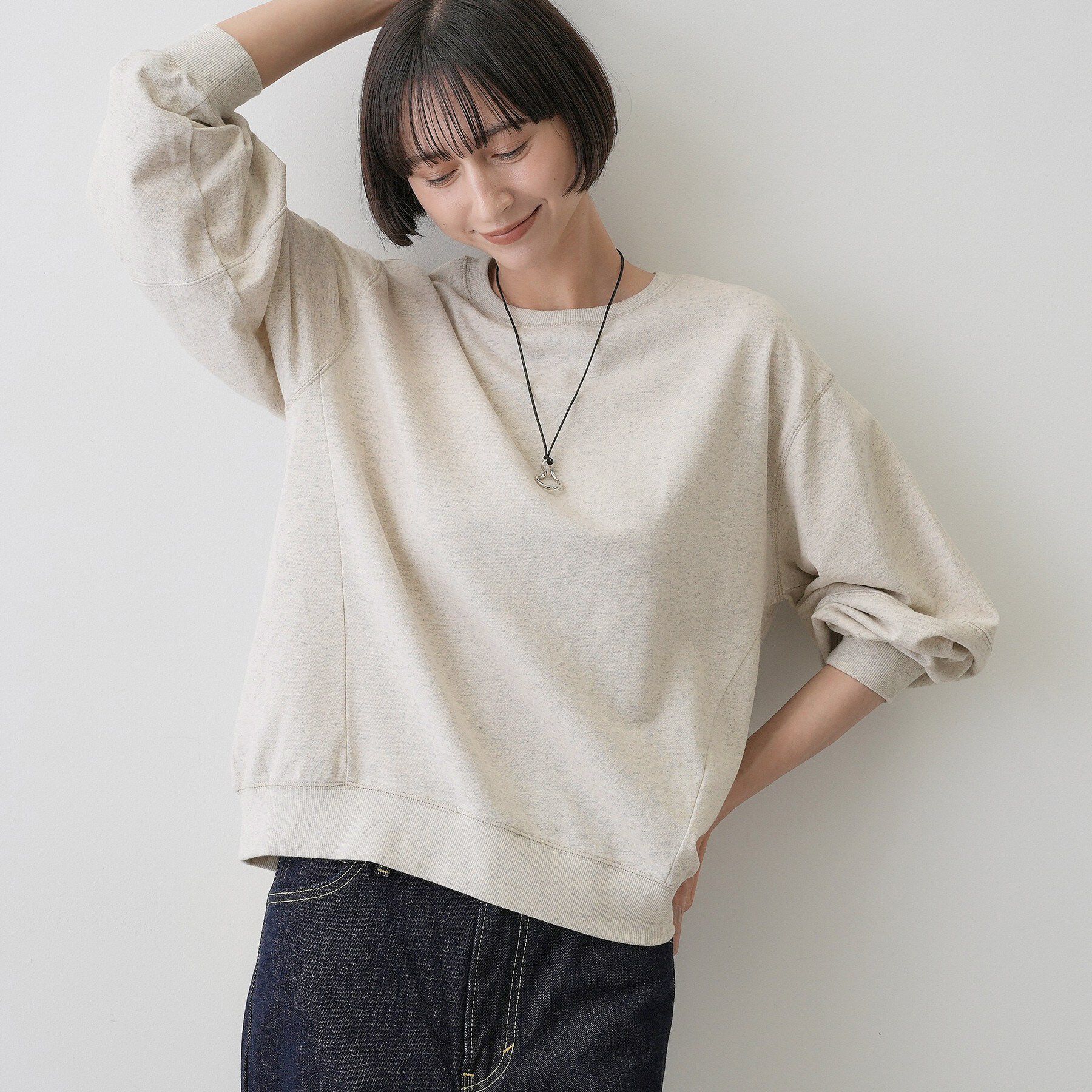 Dessin「フォルムスリーブミニ裏毛プルオーバー」|Tシャツ・カットソー|ライトベージュ(05
