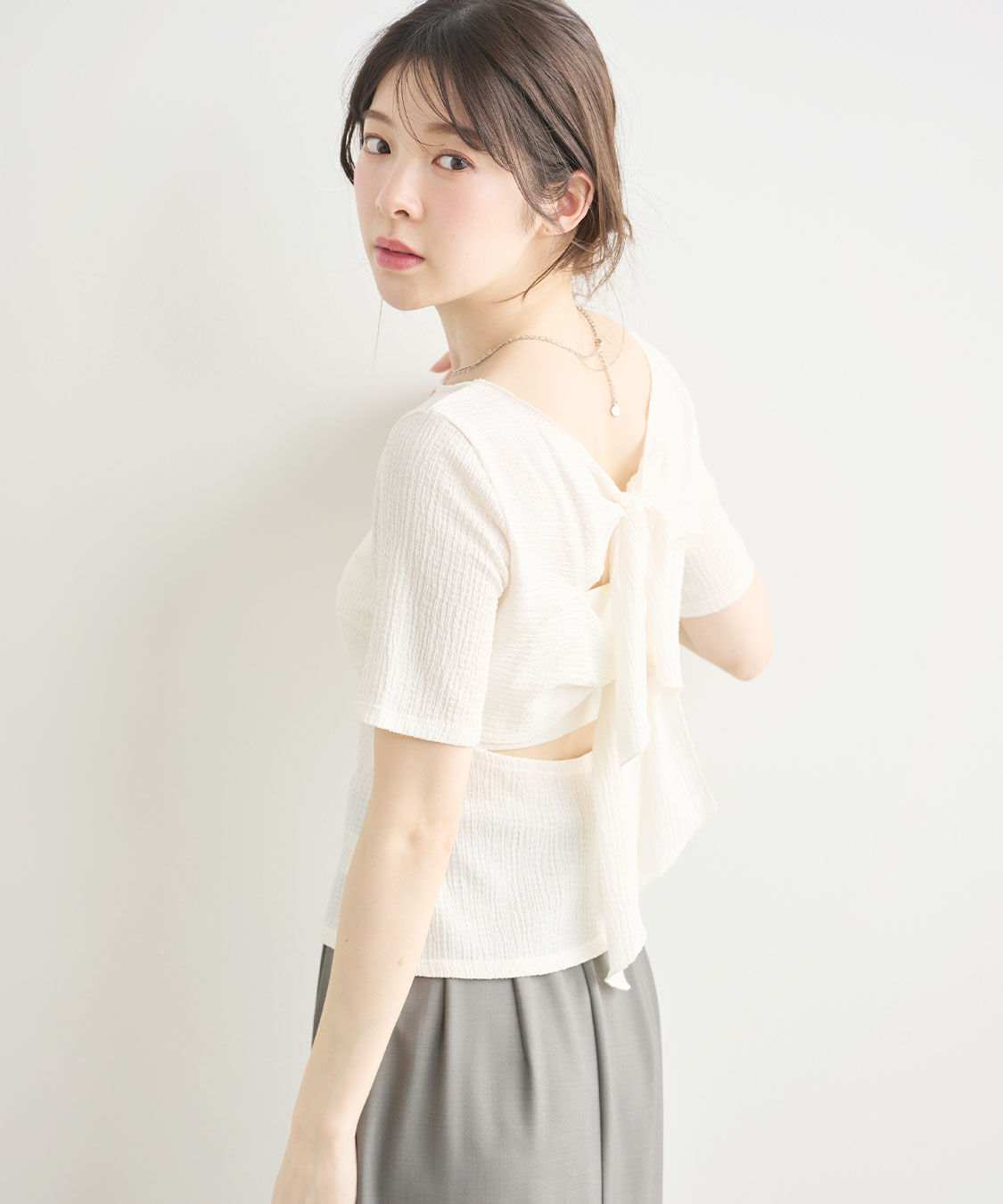 COCO DEAL「バックシャンリボンカットソートップス」|Tシャツ・カットソー|