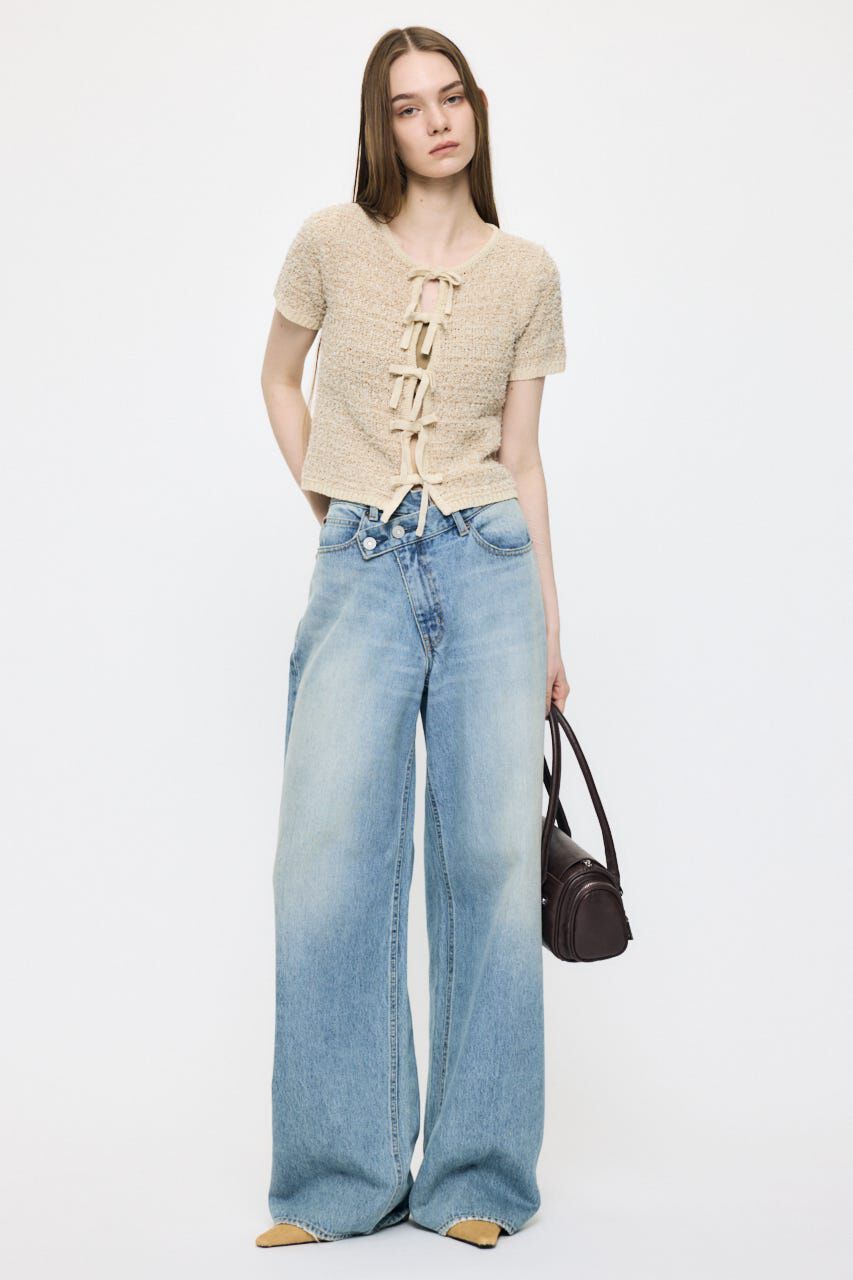 MOUSSY「FRONT RIBBON KNIT カーディガン」|ニット・セーター|