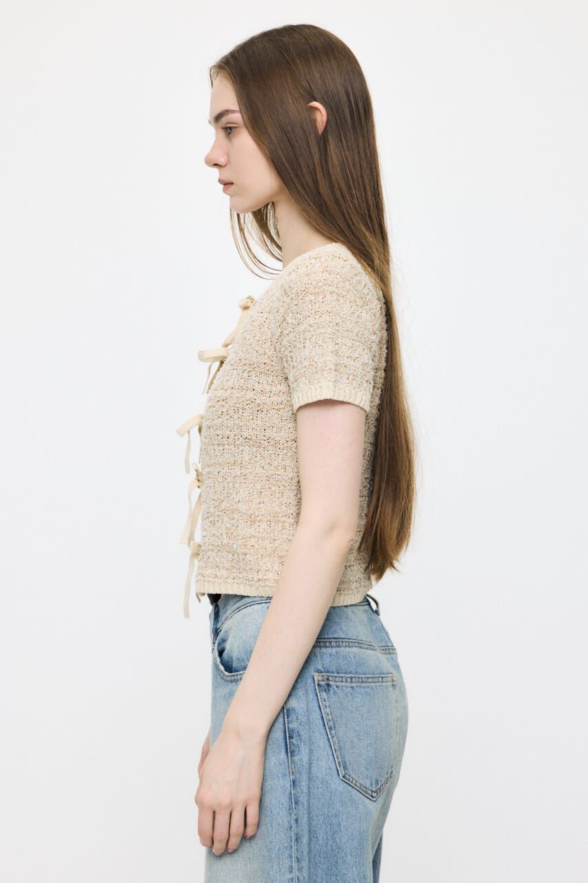 MOUSSY「FRONT RIBBON KNIT カーディガン」|ニット・セーター|