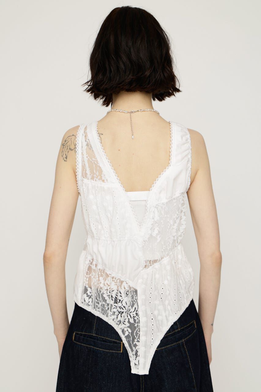 SLY「ASYMMETRY PATCHWORK LACE GILET」|その他|