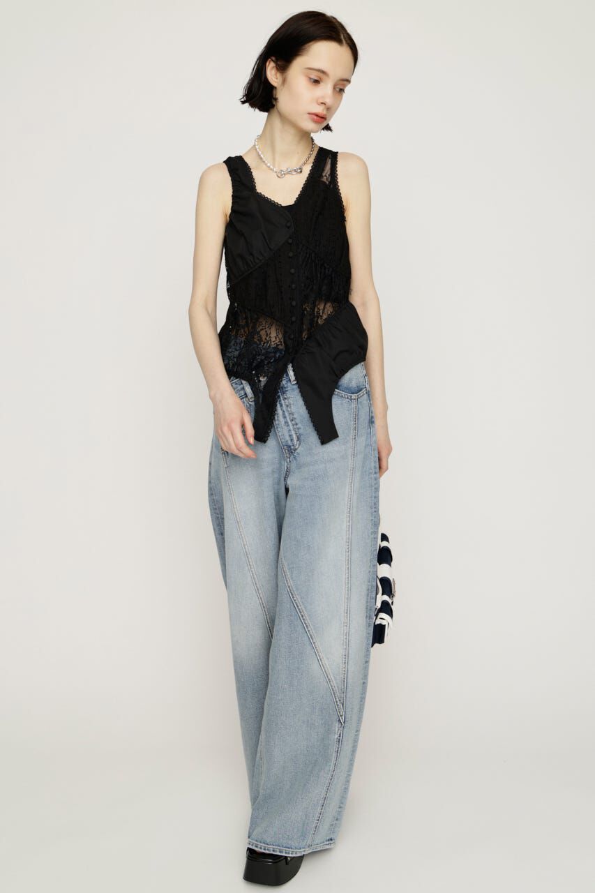 SLY「ASYMMETRY PATCHWORK LACE GILET」|その他|