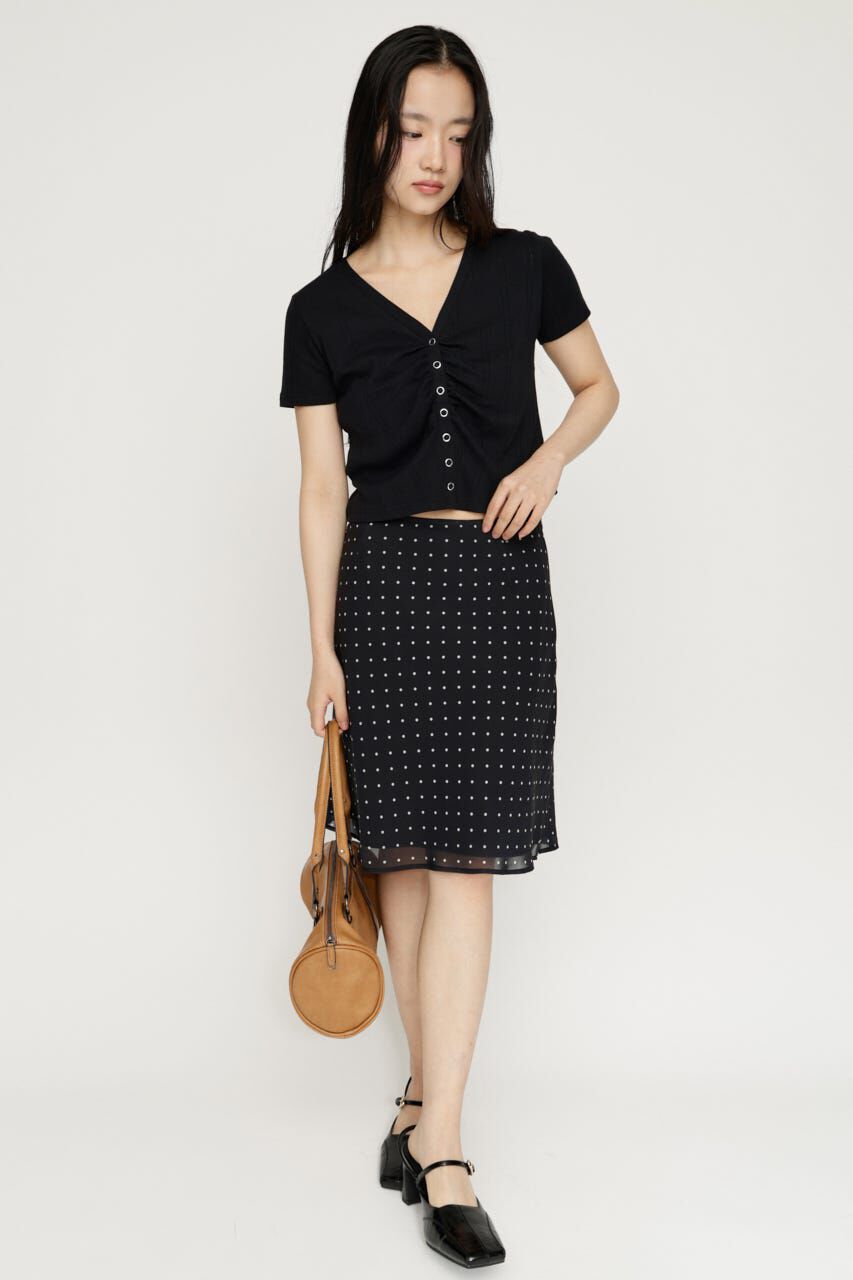 SLY「GATHER EYELET V／N カーディガン」|カーディガン|