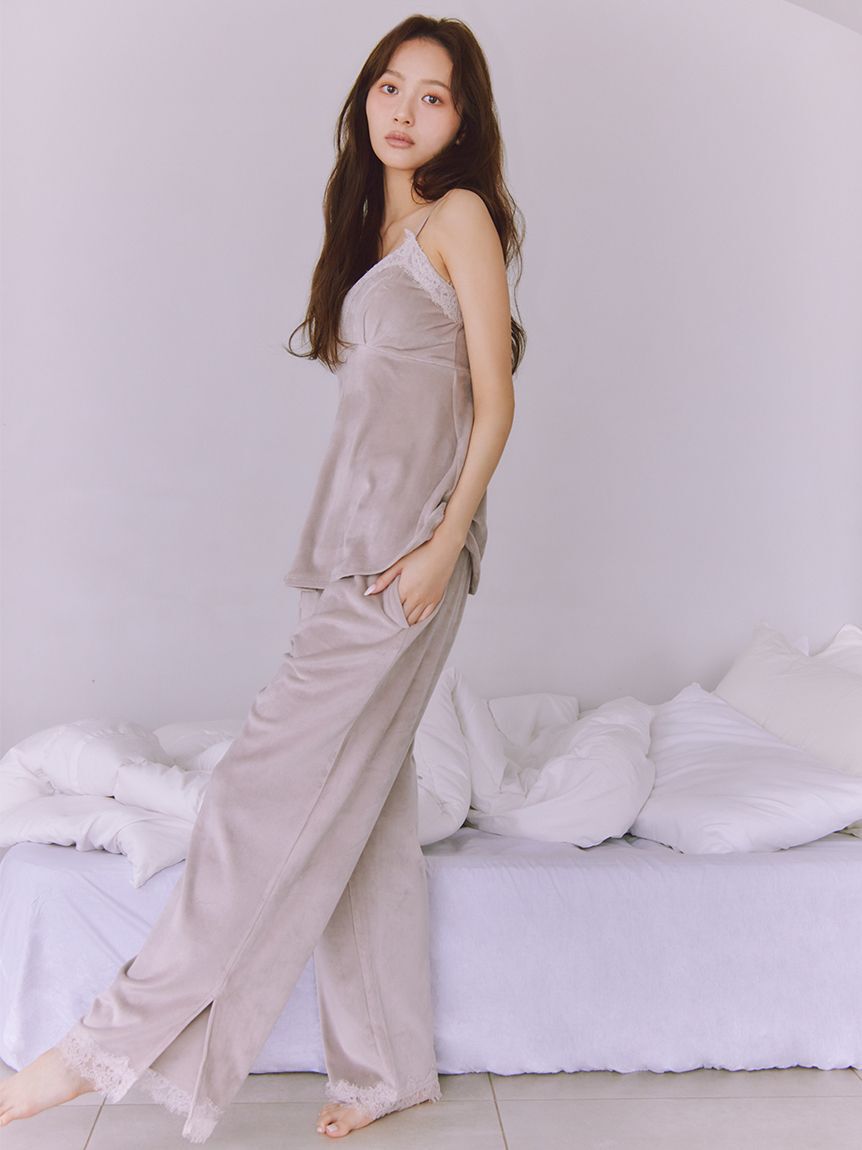SNIDEL HOME「【イフミック(R)】シルキーフリースロングパンツ」|ルームウェア|