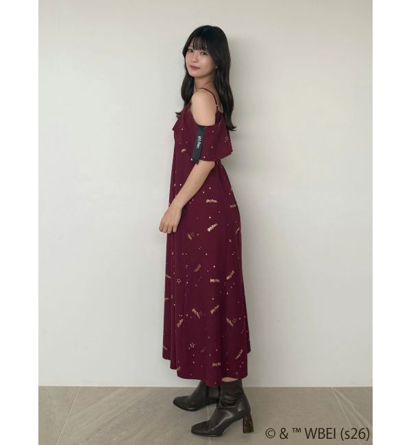 MERCURYDUO「Harry Potterコレクション ロゴプリントケープキャミワンピース」|ワンピース|