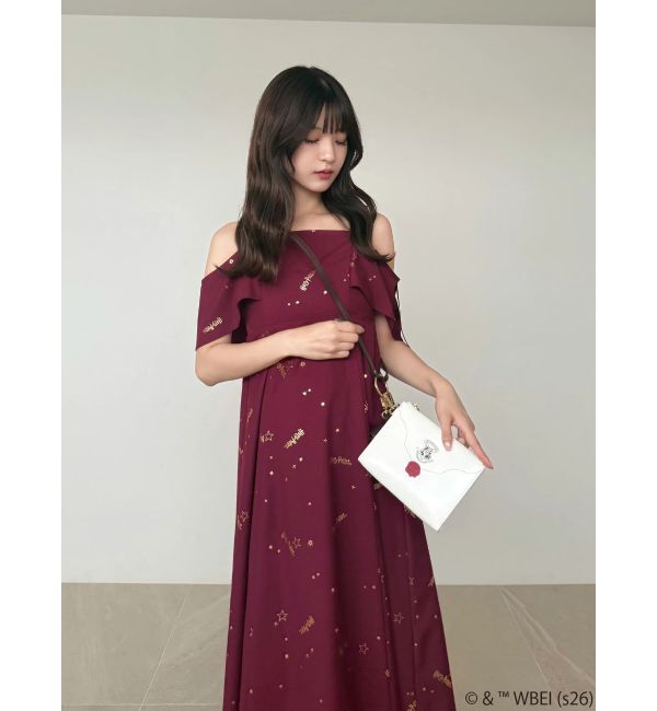 MERCURYDUO「Harry Potterコレクション ロゴプリントケープキャミワンピース」|ワンピース|