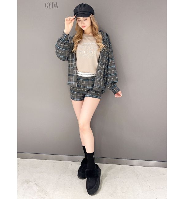 GYDA「ドロップショルダーCHECKシャツ【SETUP着用可】」|シャツ・ブラウス|