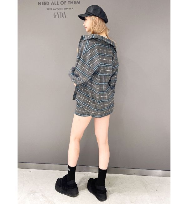 GYDA「ドロップショルダーCHECKシャツ【SETUP着用可】」|シャツ・ブラウス|
