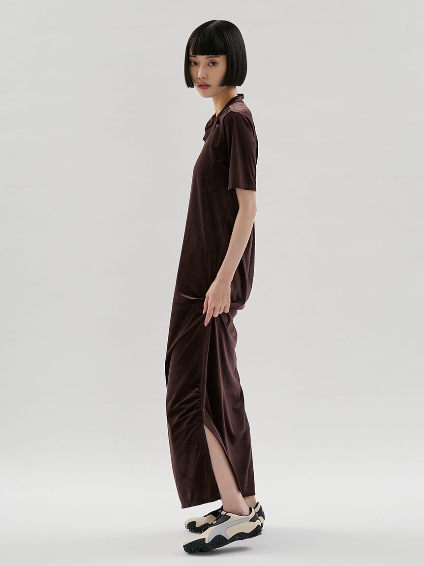 emmi atelier「ベロアTシャツ&times;ホルターネックワンピースセット」|ワンピース|