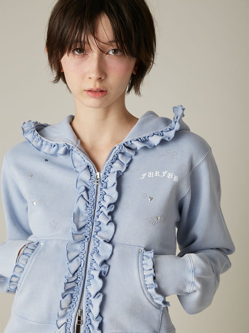 FURFUR「ハートモチーフフリルパーカー」|パーカー|