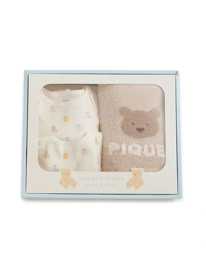 GELATO PIQUE KIDS & BABY「【ラッピング済み】【BABY】ベアブランケット&ボディースーツ&スタイ3点セット ギフトBOX」|その他ベビー用品|