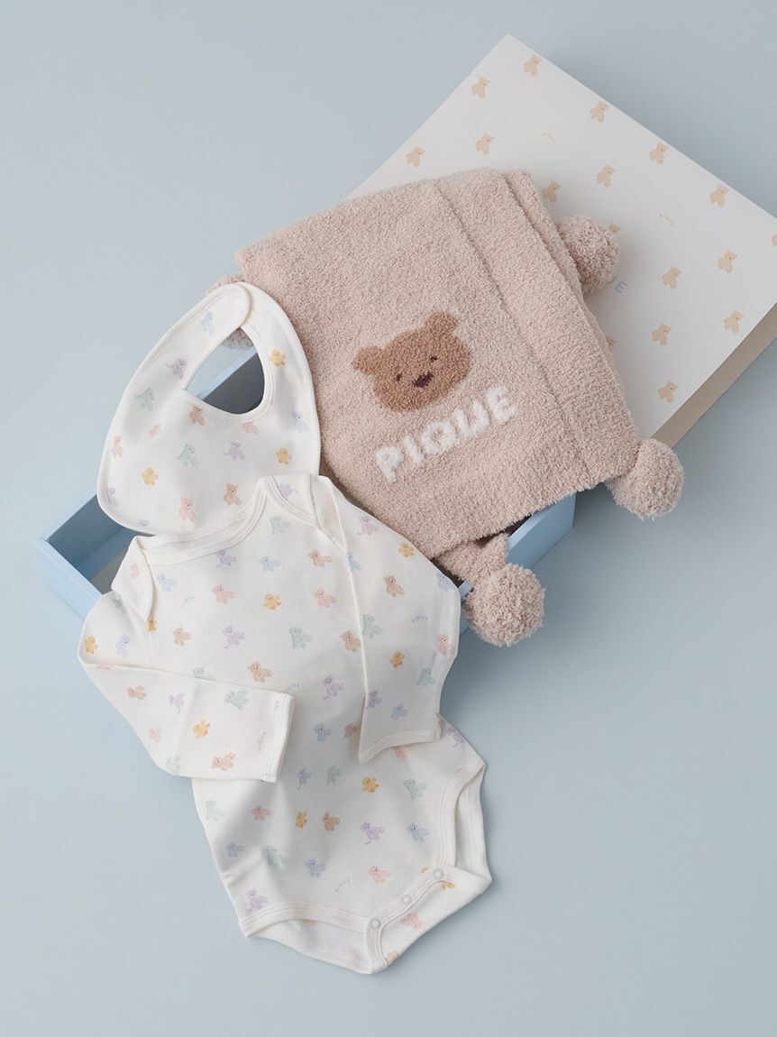 GELATO PIQUE KIDS & BABY「【ラッピング済み】【BABY】ベアブランケット&ボディースーツ&スタイ3点セット ギフトBOX」|その他ベビー用品|
