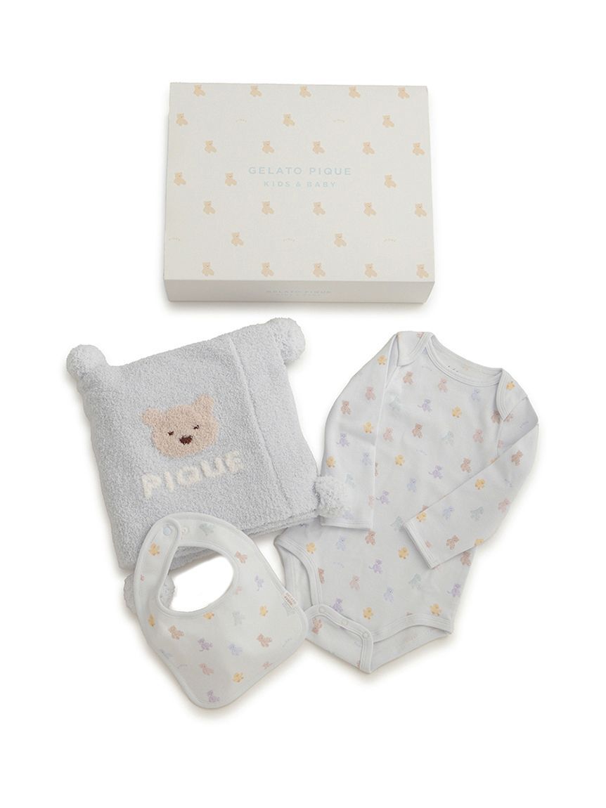 GELATO PIQUE KIDS & BABY「【ラッピング済み】【BABY】ベアブランケット&ボディースーツ&スタイ3点セット ギフトBOX」|その他ベビー用品|