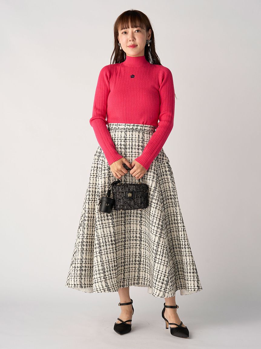 LILY BROWN「【LILY BROWN&times;MARY QUANT】デイジー刺繍バックオープンリブニット」|ニット・セーター|
