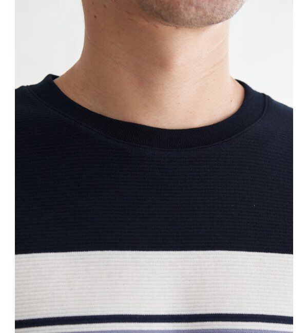 ikka「リップルパネルボーダーTシャツ」|Tシャツ・カットソー|