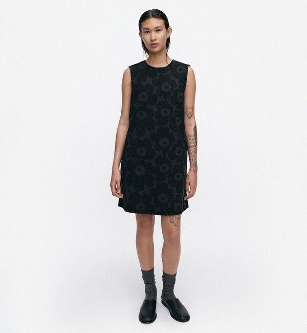 Marimekko「Maridenim Somasti Unikko ワンピース」|ワンピース|ウォッシュドブラック