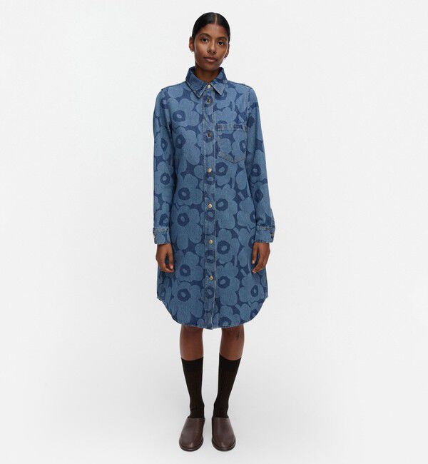 Marimekko「Maridenim Nakemys Unikko ワンピース」|ワンピース|ミッドインディゴ