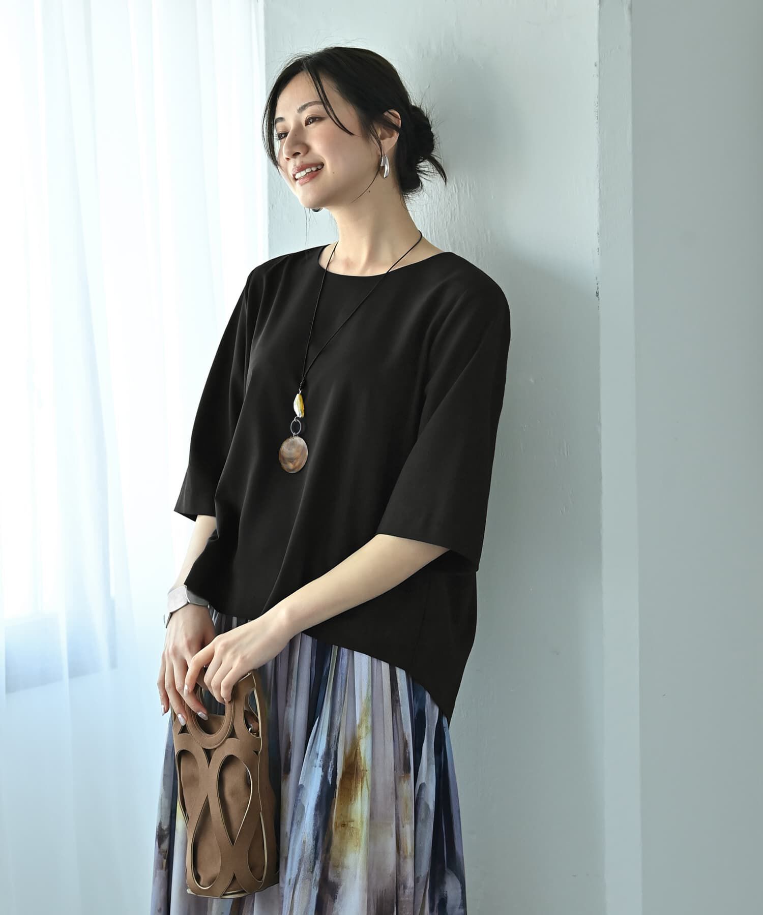 STYLE DELI「【Kana Oyama&times;BLK001】セットアップトップス／DELI size」|シャツ・ブラウス|ブラック