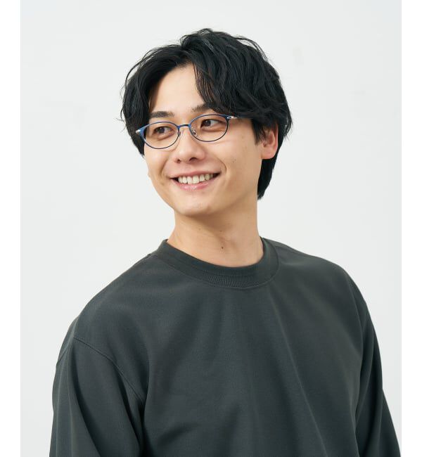  「オーバル型 メガネ | レザー調 ラバーテンプル ズレ落ち防止 眼鏡 伊達・度付き眼鏡  レンズ交換券付」|メガネ|